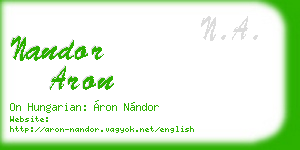 nandor aron business card
